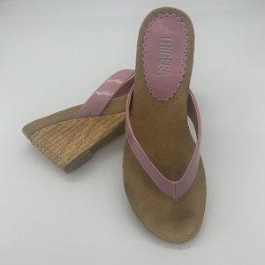 Pink Wedge with Weave Detail on Heels Size 7.5